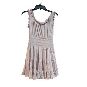 Rebecca Taylor Smocked Dress Ruffle Sleeveless Tiered‎ Casual Dress M